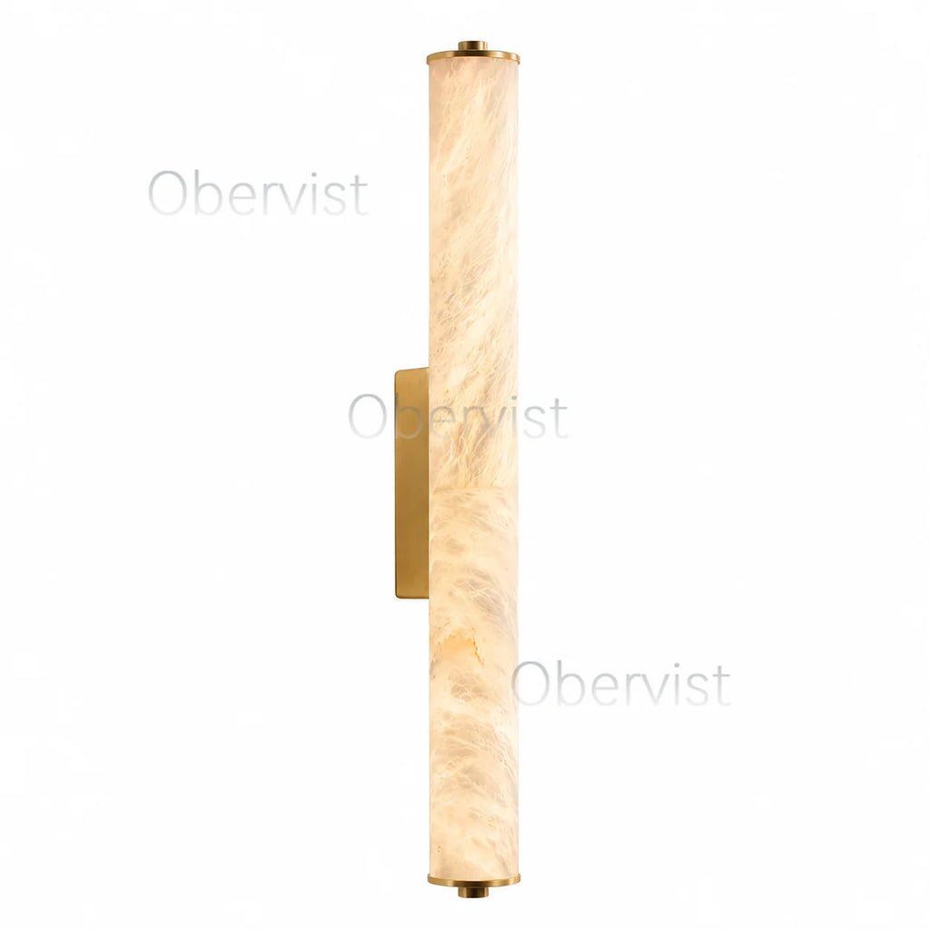 Snowflake Marble LED Wall Sconce | Copper Accent Light