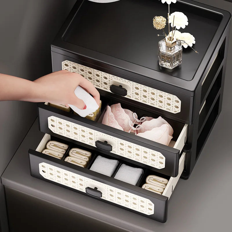 Vintage Desktop Organizer – Multi-Layer Dustproof Drawer Box