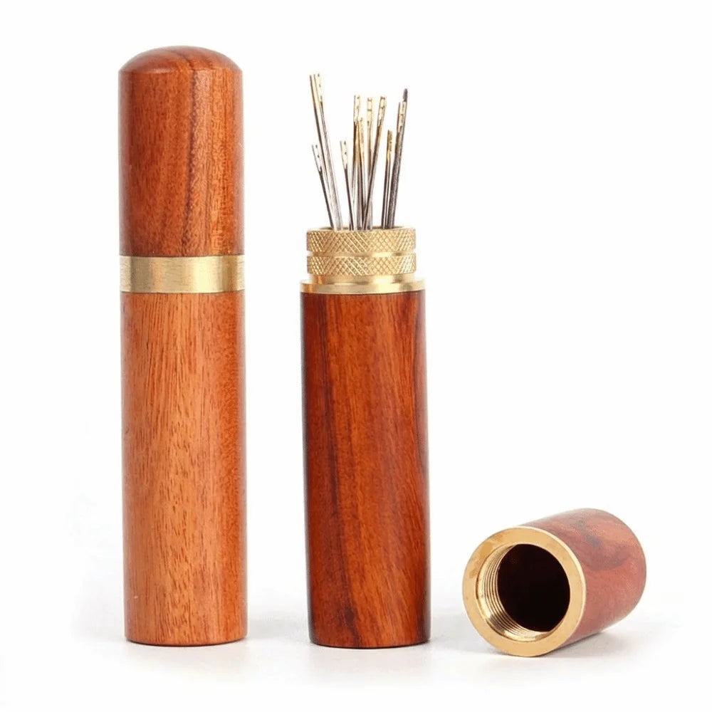 Wooden Sewing Needle Container – Sandalwood Organizer