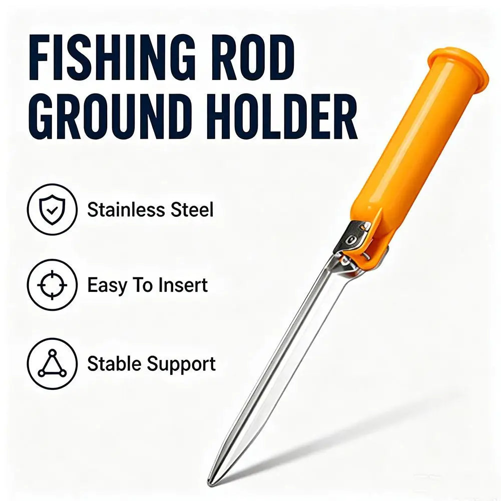 Foldable Surf Fishing Rod Holder Ground Spike with Storage Lid