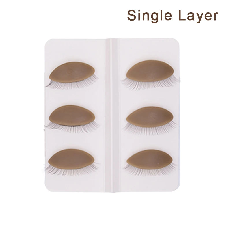 Silicone Eyelash Extension Practice Mannequin – 3 Pairs Set