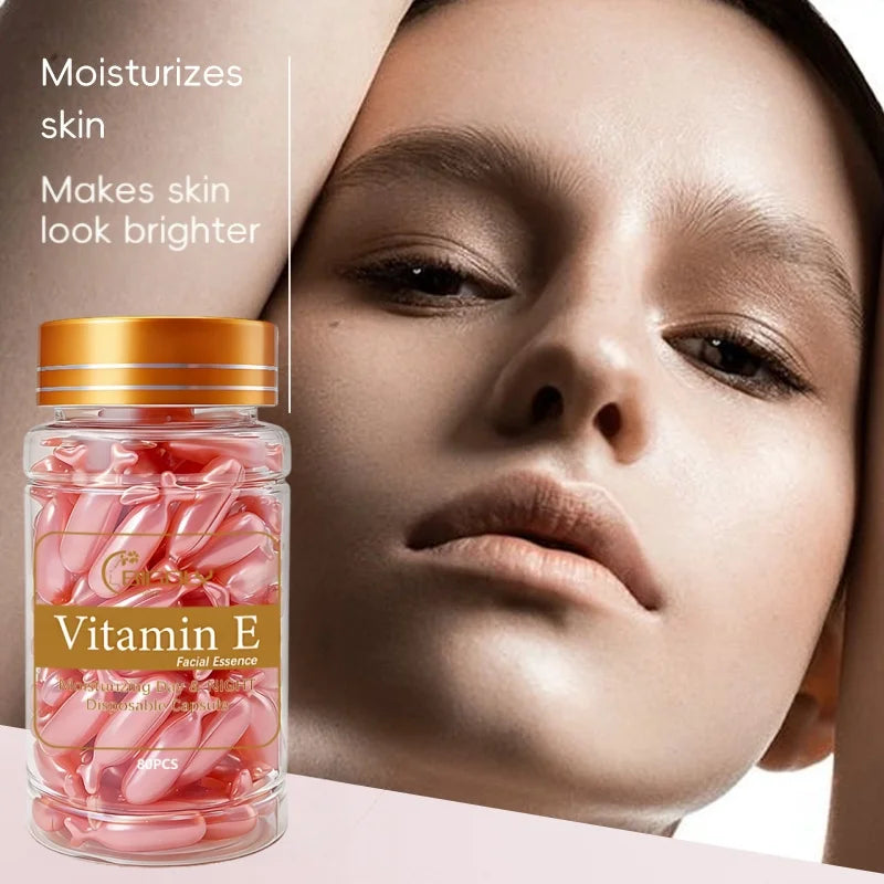 Vitamin E Facial Essence Capsules – 80ct Moisturizing Face Oil