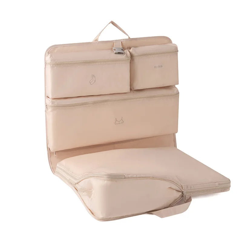Travel Compression Packing Cubes Set – 6-Piece Foldable Organizers