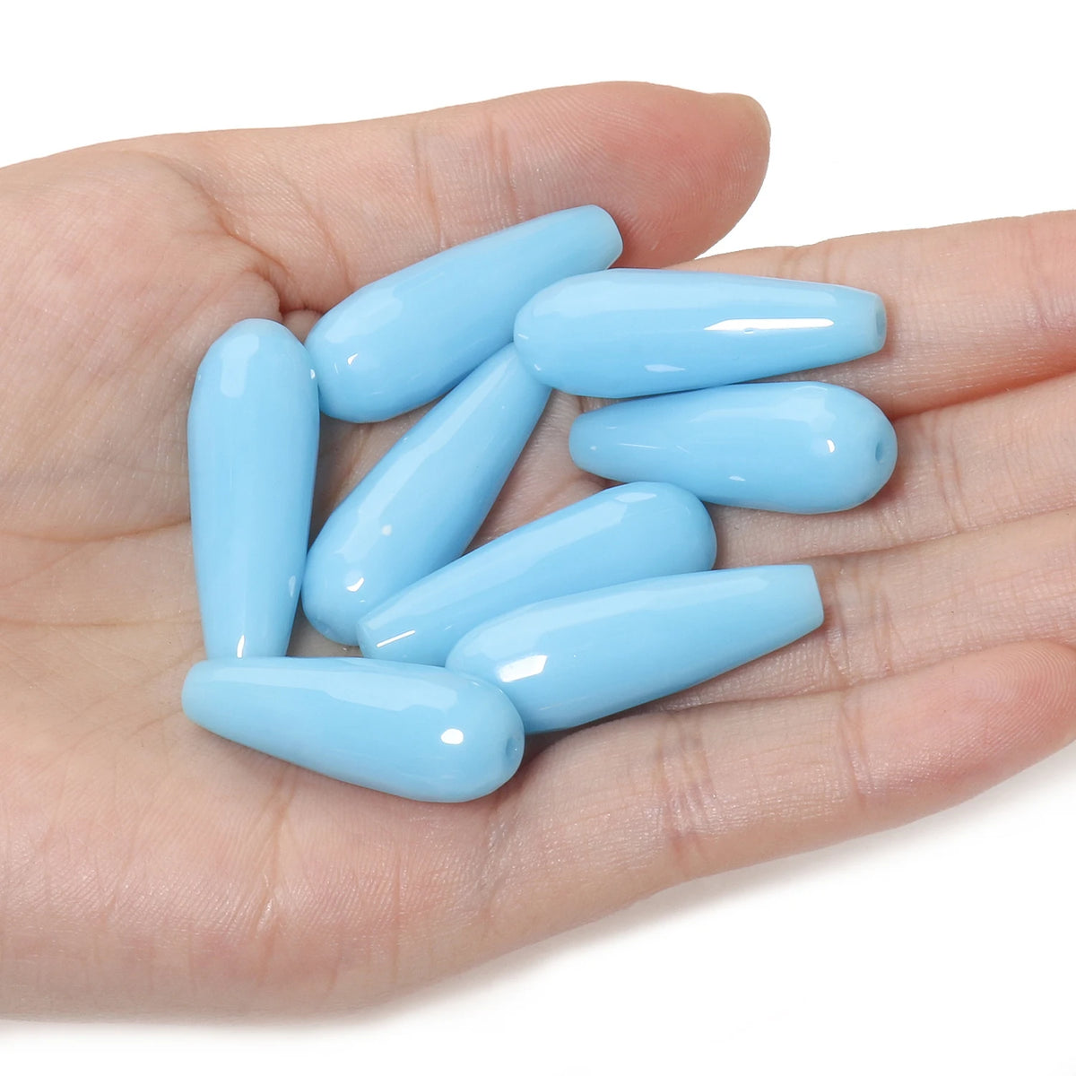 Water Drop Spacer Beads 10x30mm – Chalcedony Howlite DIY Jewelry