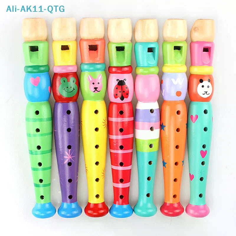 Kids Wooden Flute – Colorful Educational Woodwind Toy