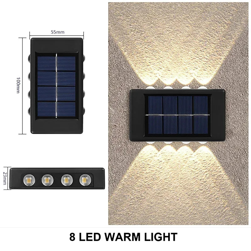Solar Outdoor Wall Light IP65 Waterproof LED Up & Down Lamp