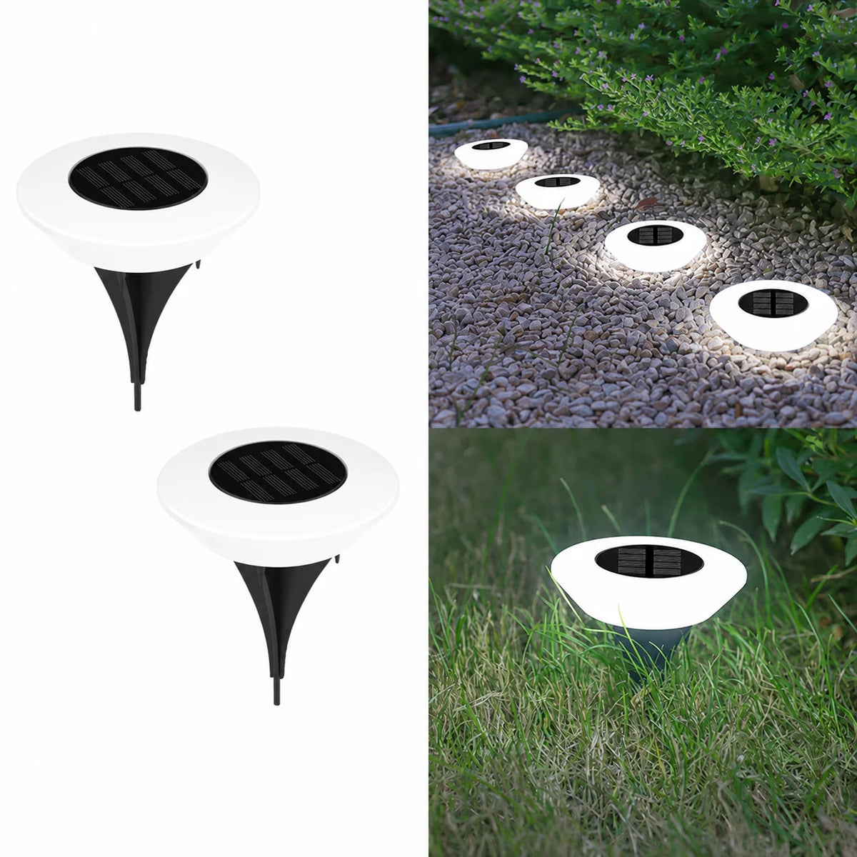 Solar Ground Lights 14 LED Waterproof Outdoor Lawn Lamp 1/2 Pack