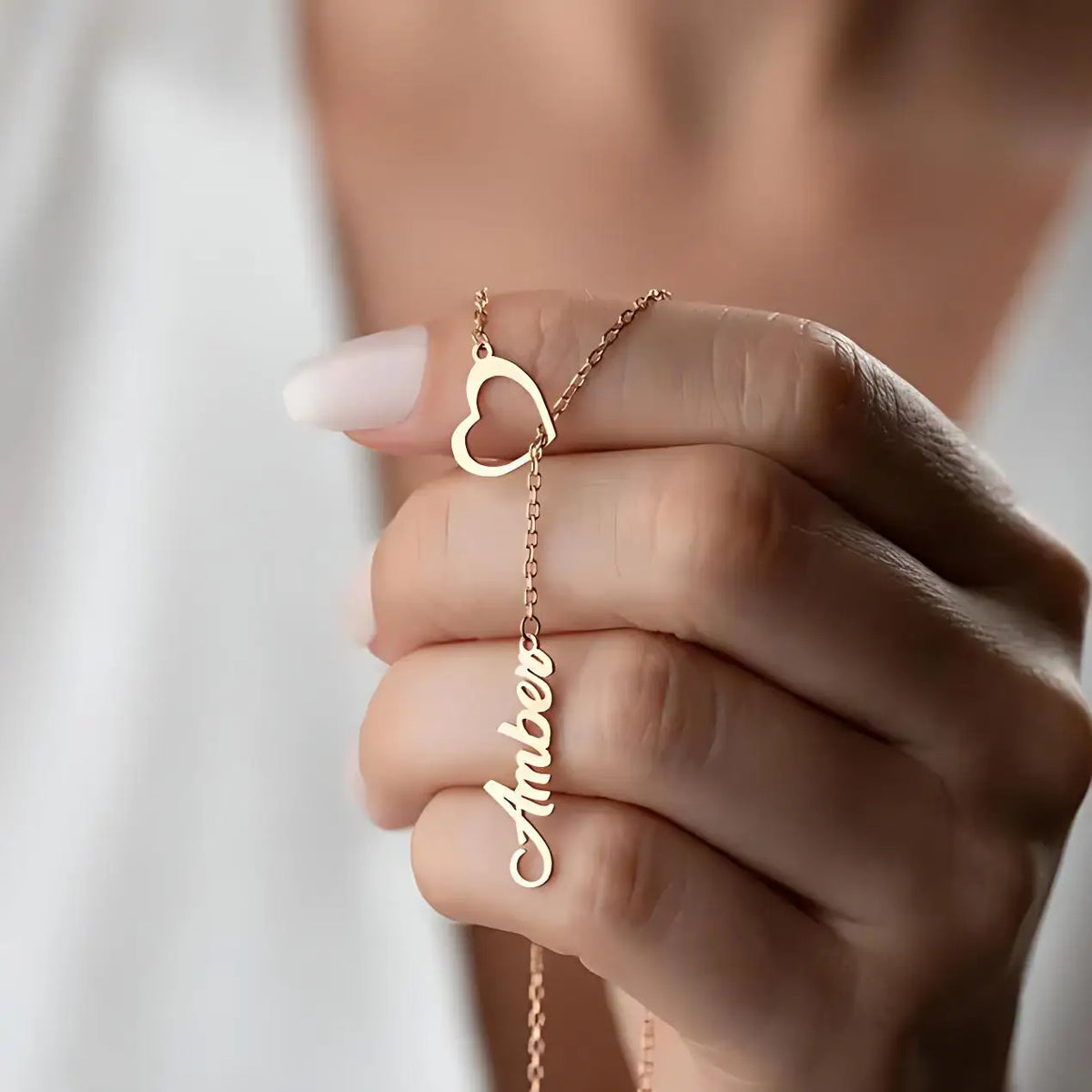 Custom Name Heart Necklace | 18K Gold Plated Stainless Steel