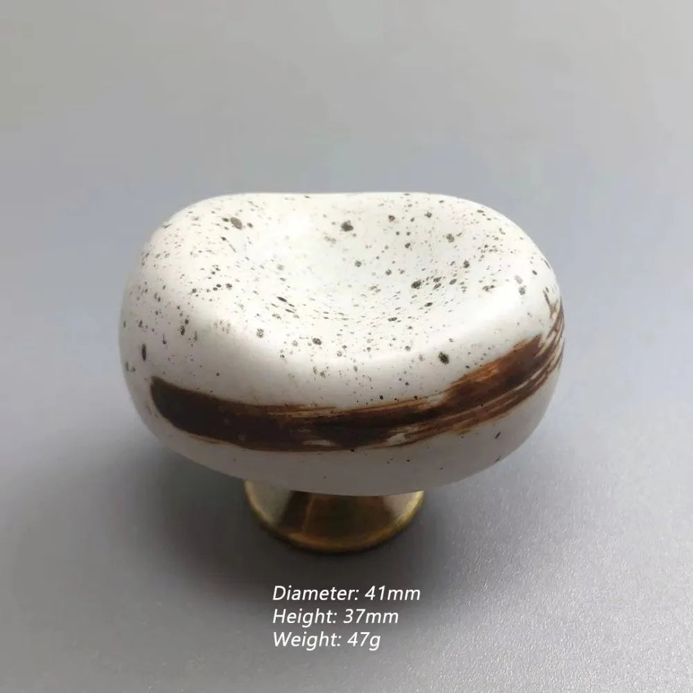 Vintage Ceramic Drawer Pulls – Single Hole Painted Cabinet Knobs
