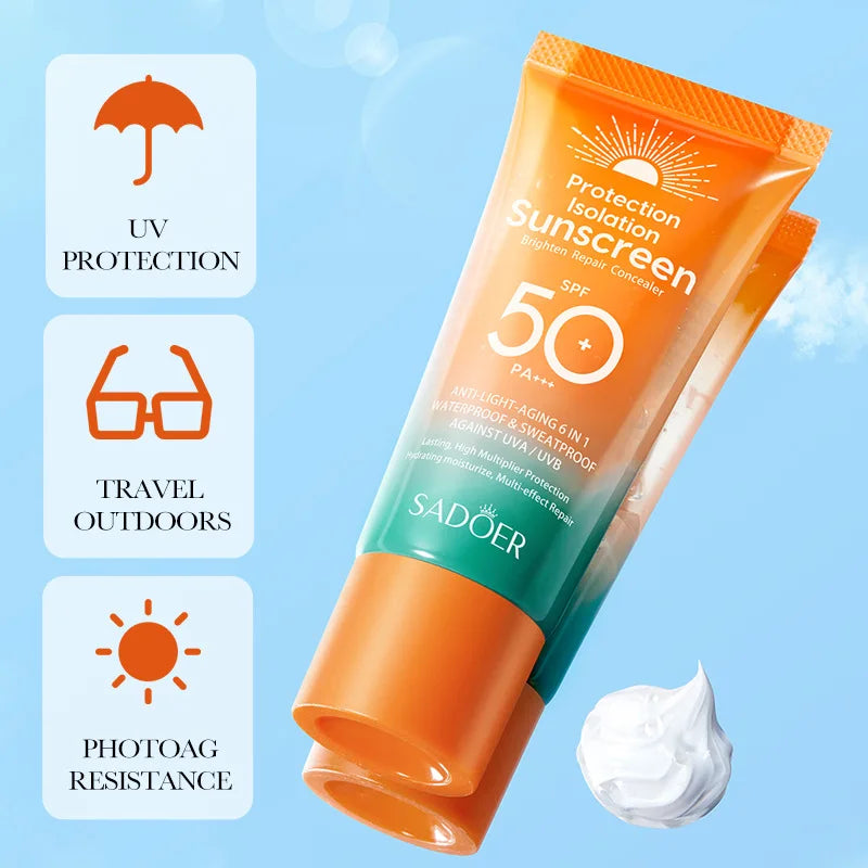 SADOER SPF 50+ PA+++ Facial Sunscreen Dual Tube Multi Effect