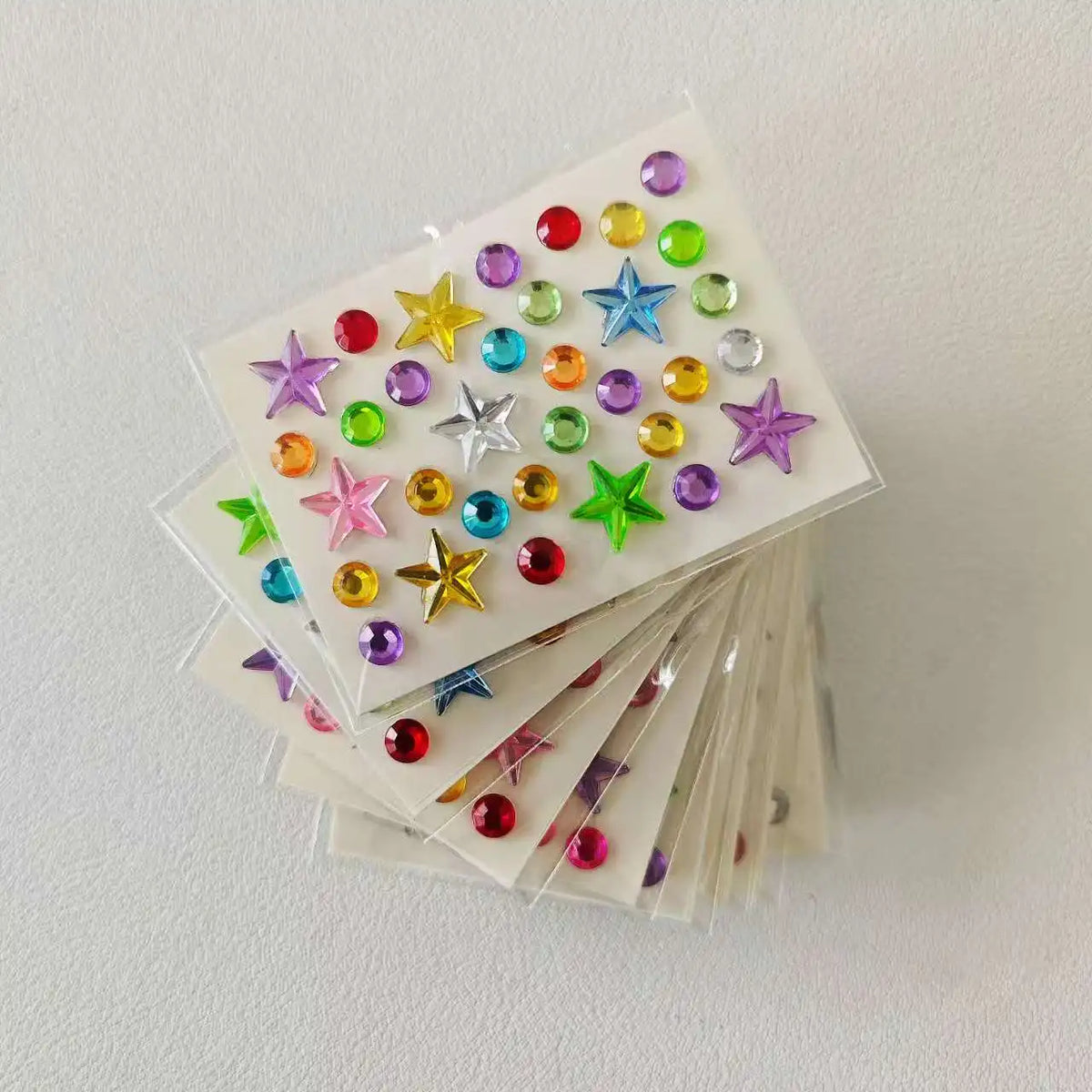 10-Pack 3D Diamond Acrylic DIY Stickers – Colorful Craft Gems