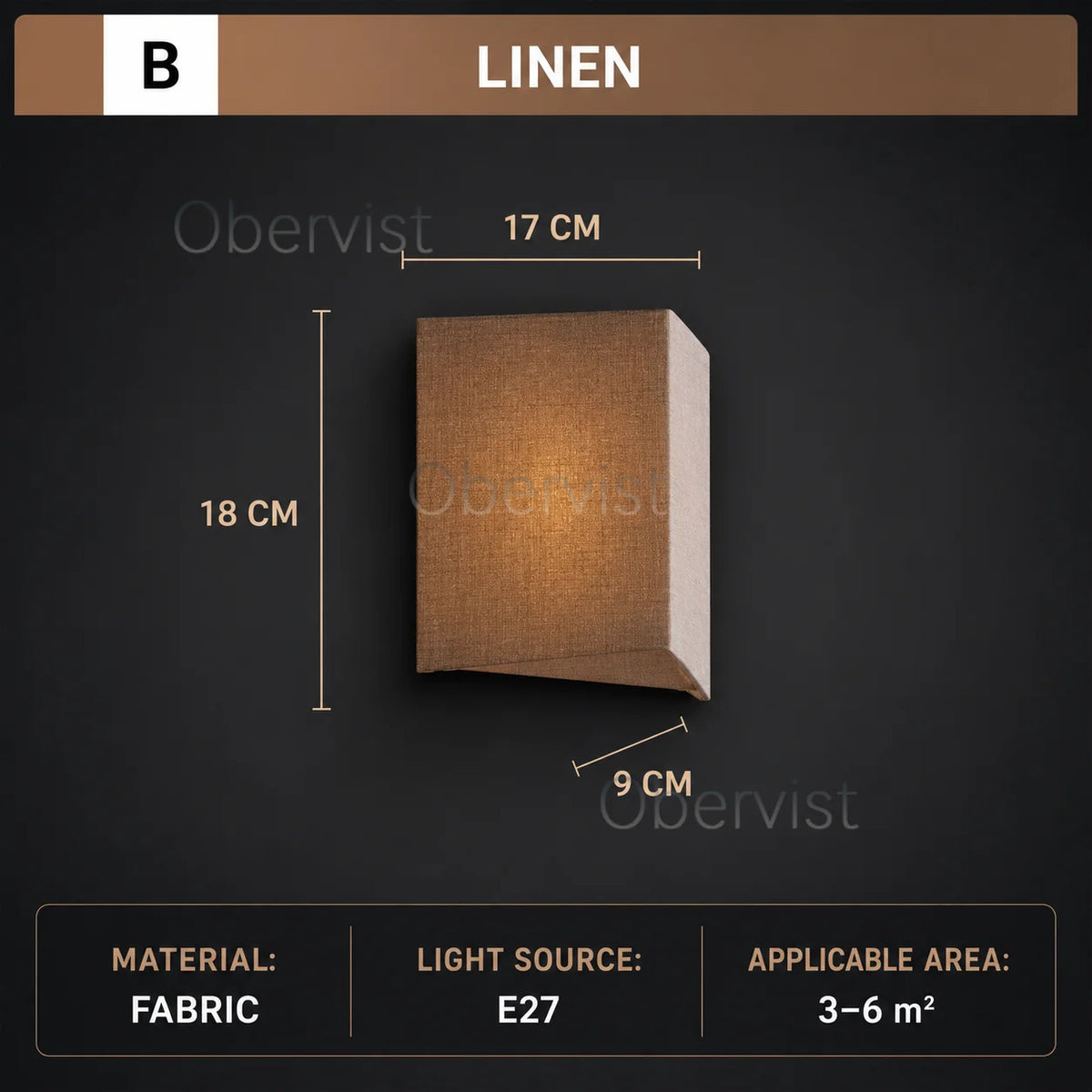 Retro Wabi Sabi Triangular Fabric Wall Lamp – E27 LED