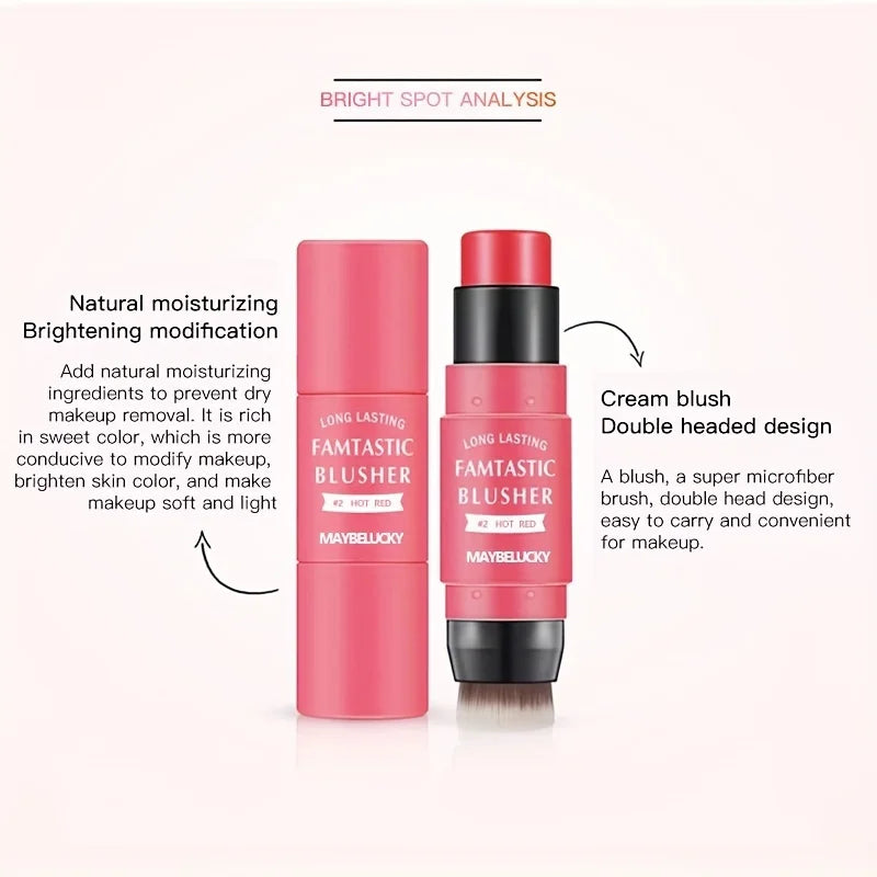 SAMMY Sponge Blush Stick – Matte Velvet Dual-Use Facial Blush