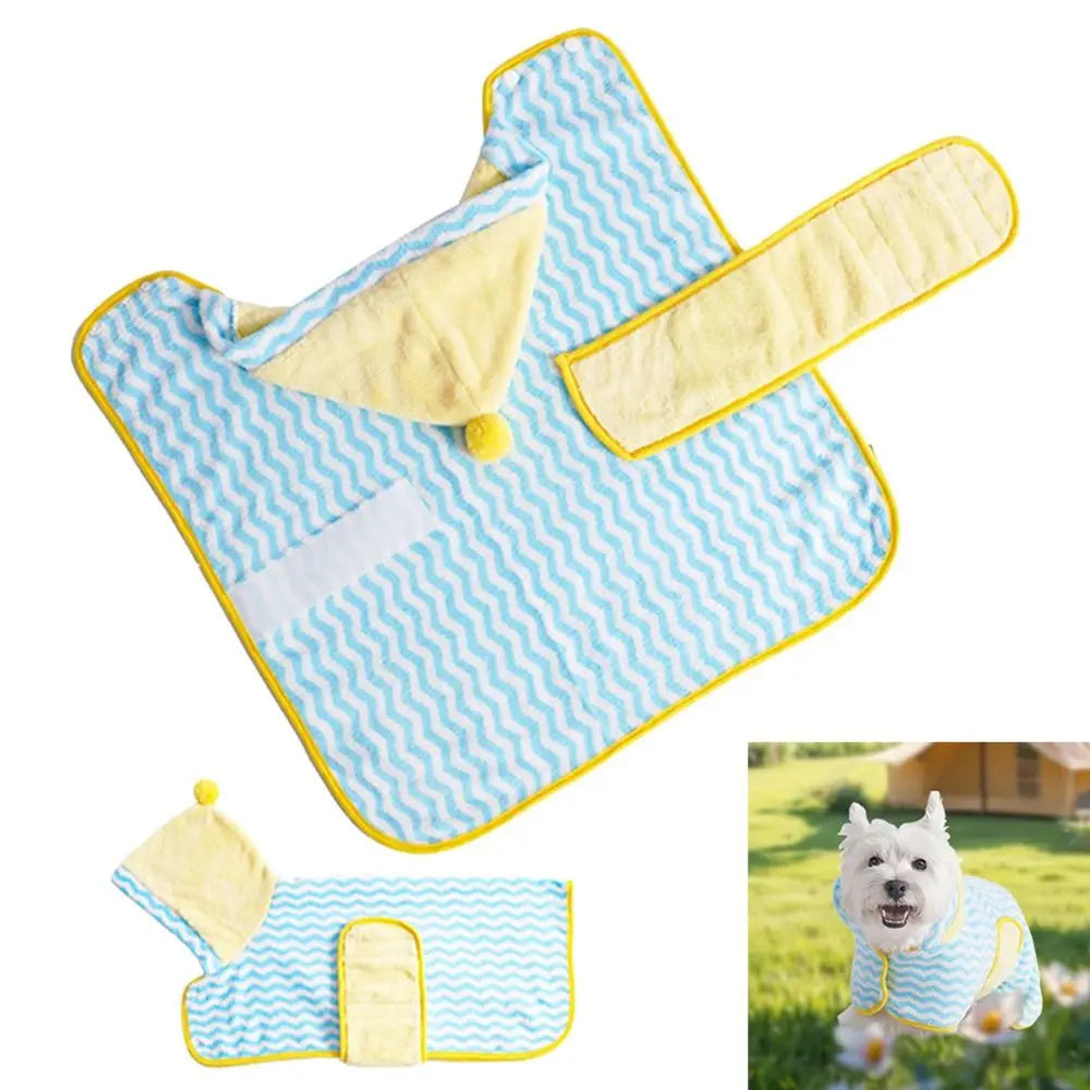 Quick-Dry Dog Bathrobe – Soft Absorbent Pet Bath Towel