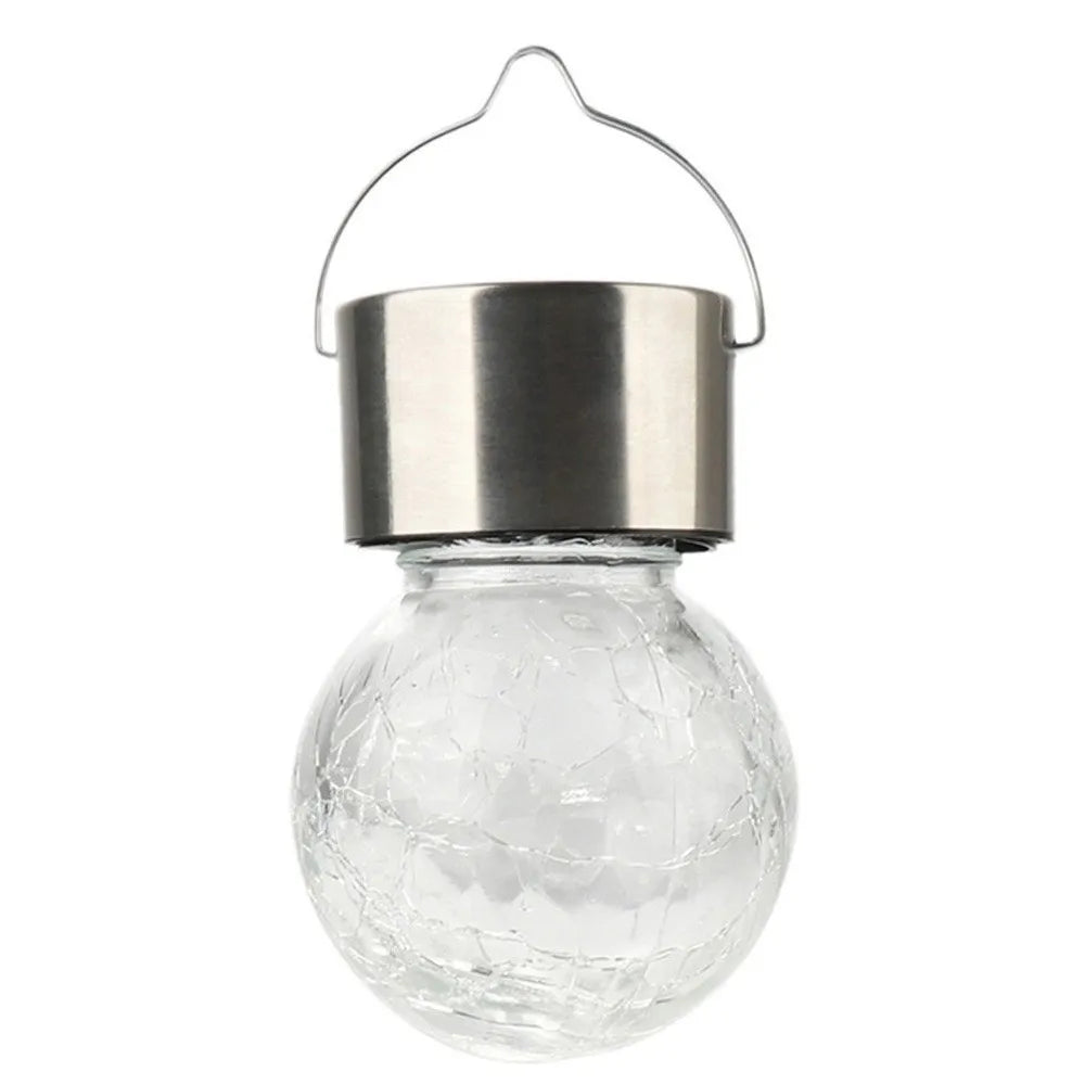 Solar Hanging Lantern – Waterproof Crackled Glass Garden Globe