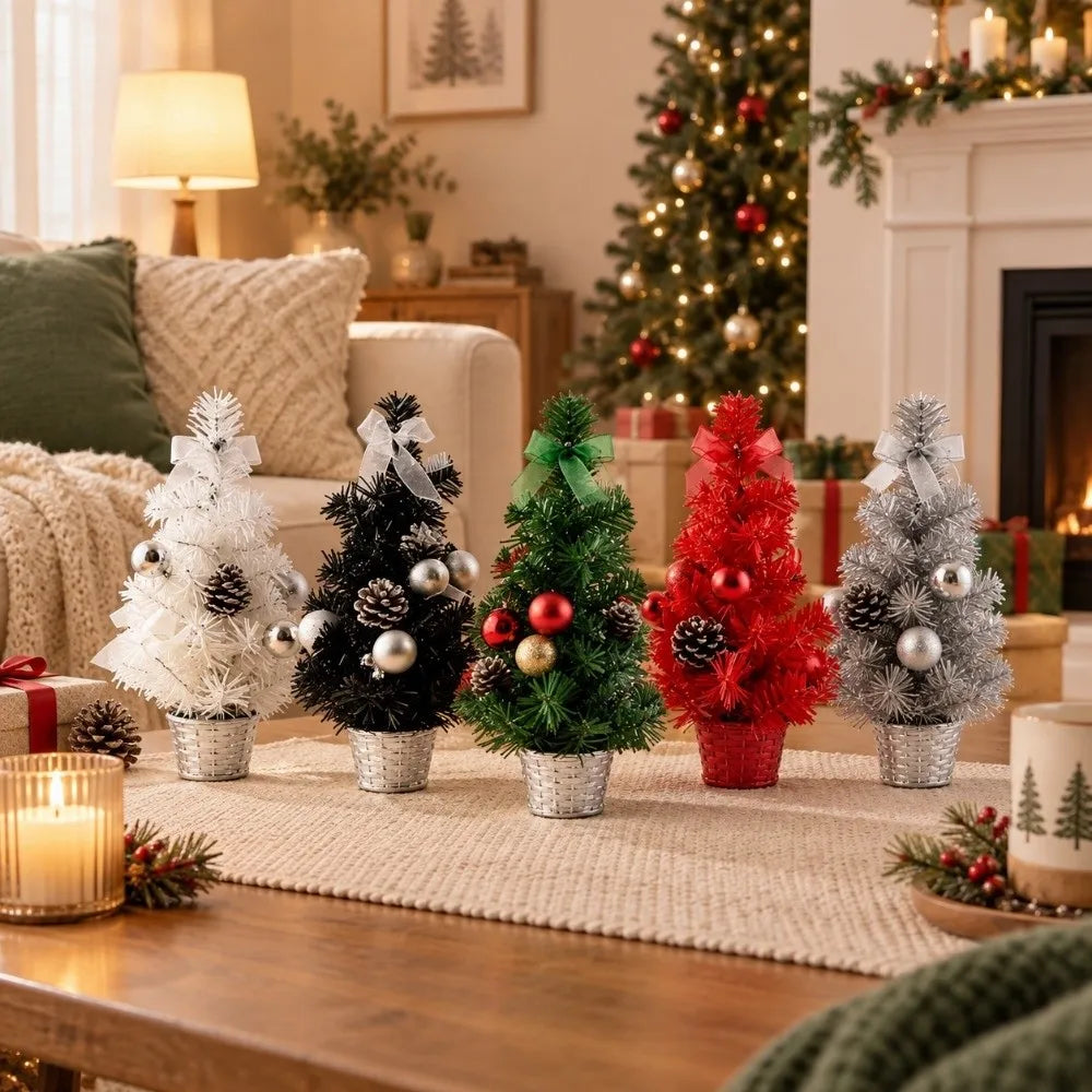 Mini Christmas Tree 15cm | Pre-Decorated Tabletop Holiday Decor