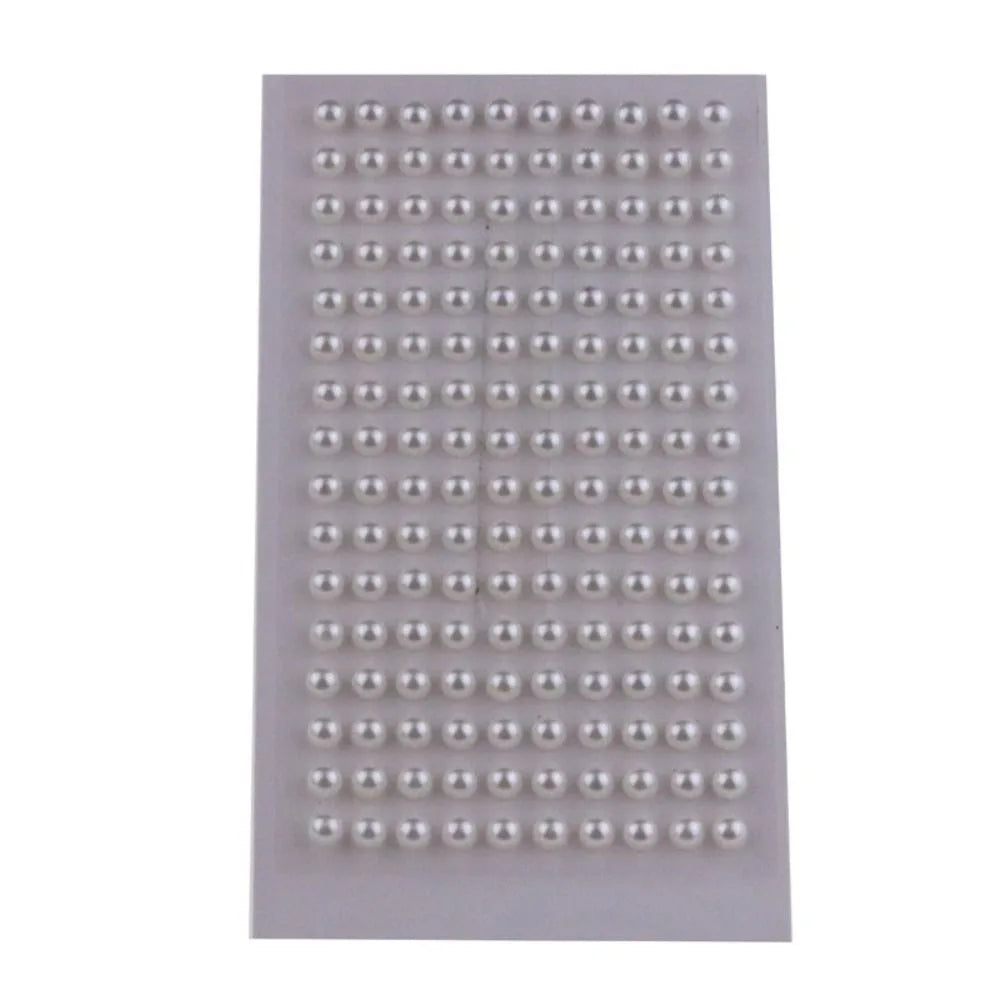 Self-Adhesive Beige Pearl Stickers – Mix 3/4/5/6mm Hair & Face