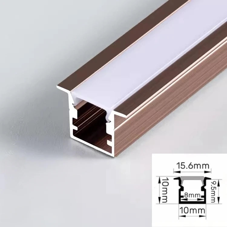 Rose Gold LED Aluminum Channel Profile U/YW Shape – Milky Cover