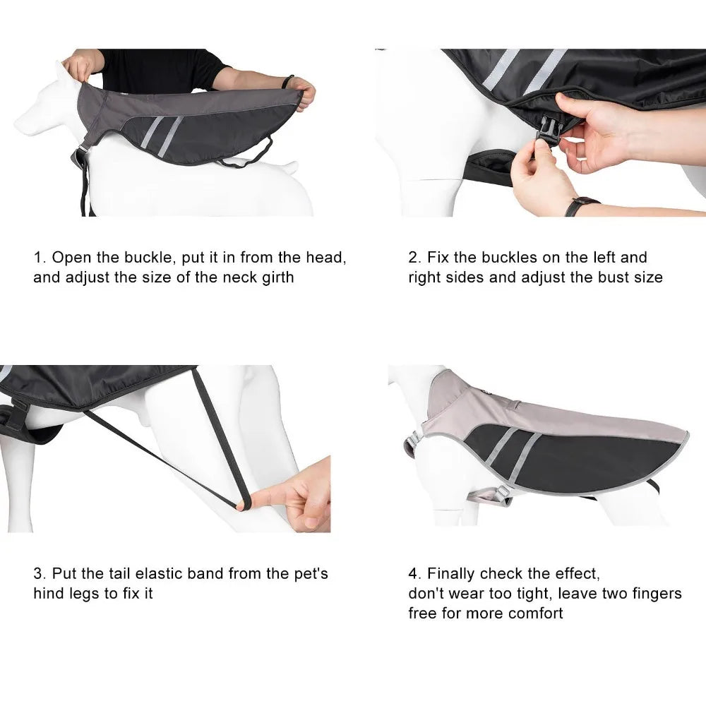 Waterproof Dog Raincoat – Reflective Vest Windbreaker S–XL