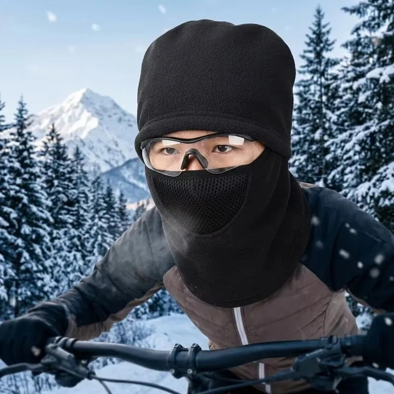 Winter Fleece Thermal Balaclava – Windproof Full Face Riding Hood