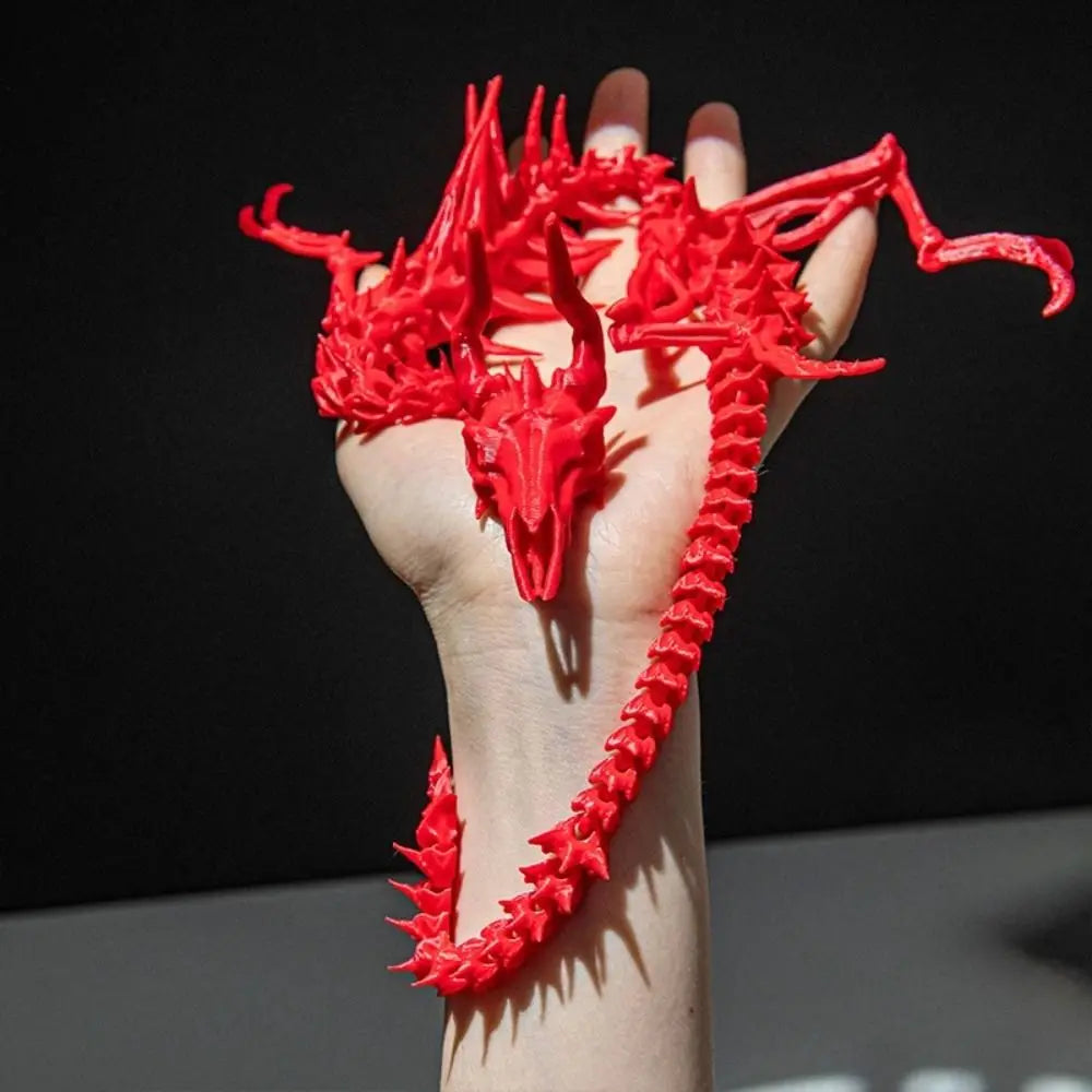3D Printed Dragon Skeleton Figurine – Movable Collectible Model