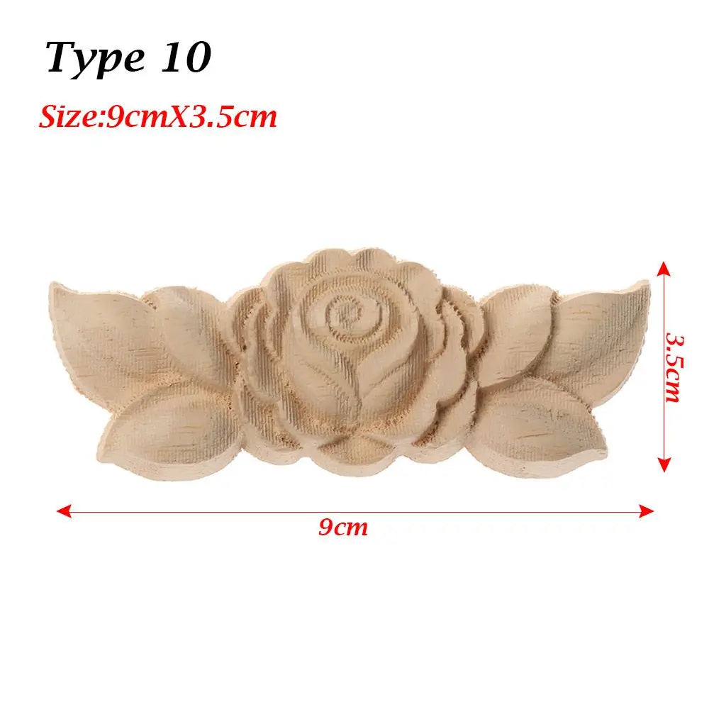 Wood Carved Rose Flower Applique – DIY Furniture & Home Decor