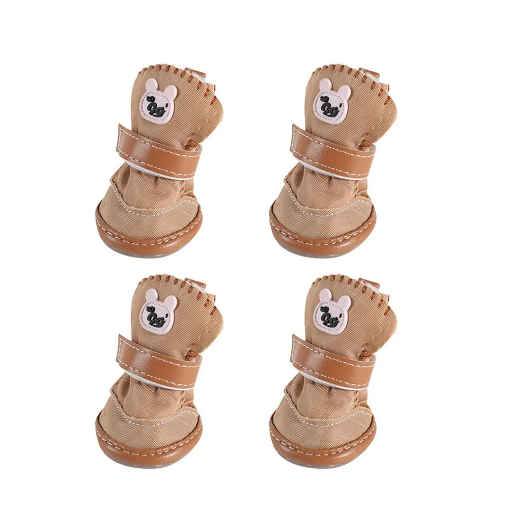 Non-Slip Waterproof Dog Snow Boots – Warm Pet Shoes 4-Pack