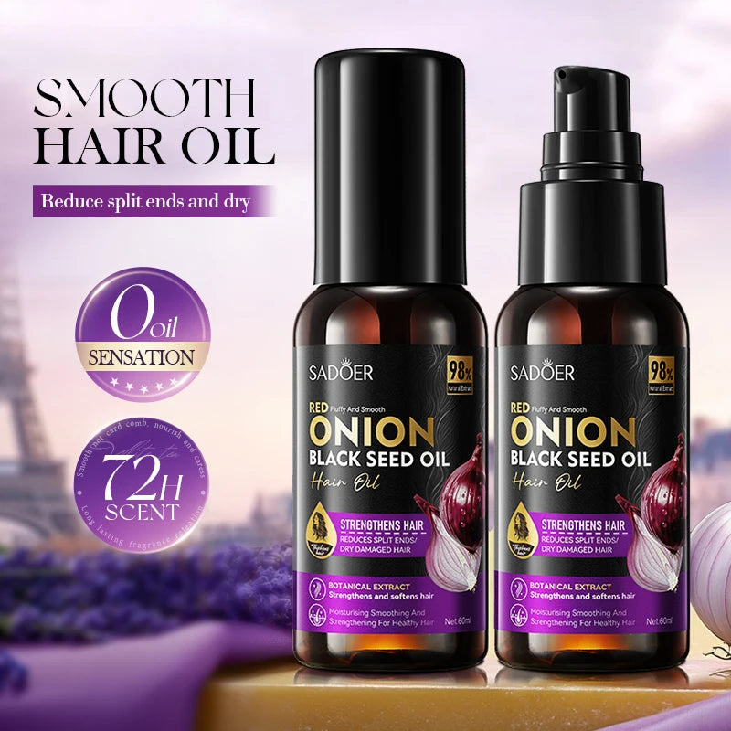 SADOER Onion Black Seed Hair Oil Scalp Roll-On Treatment