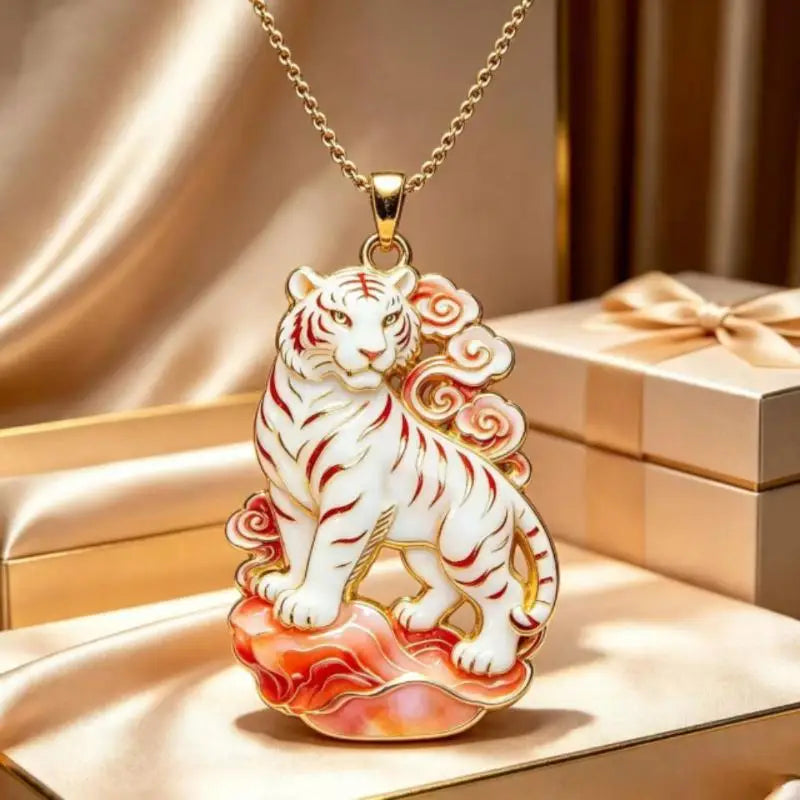 Chinese Enamel Pendant Necklace – Guan Gong Gold-Plated