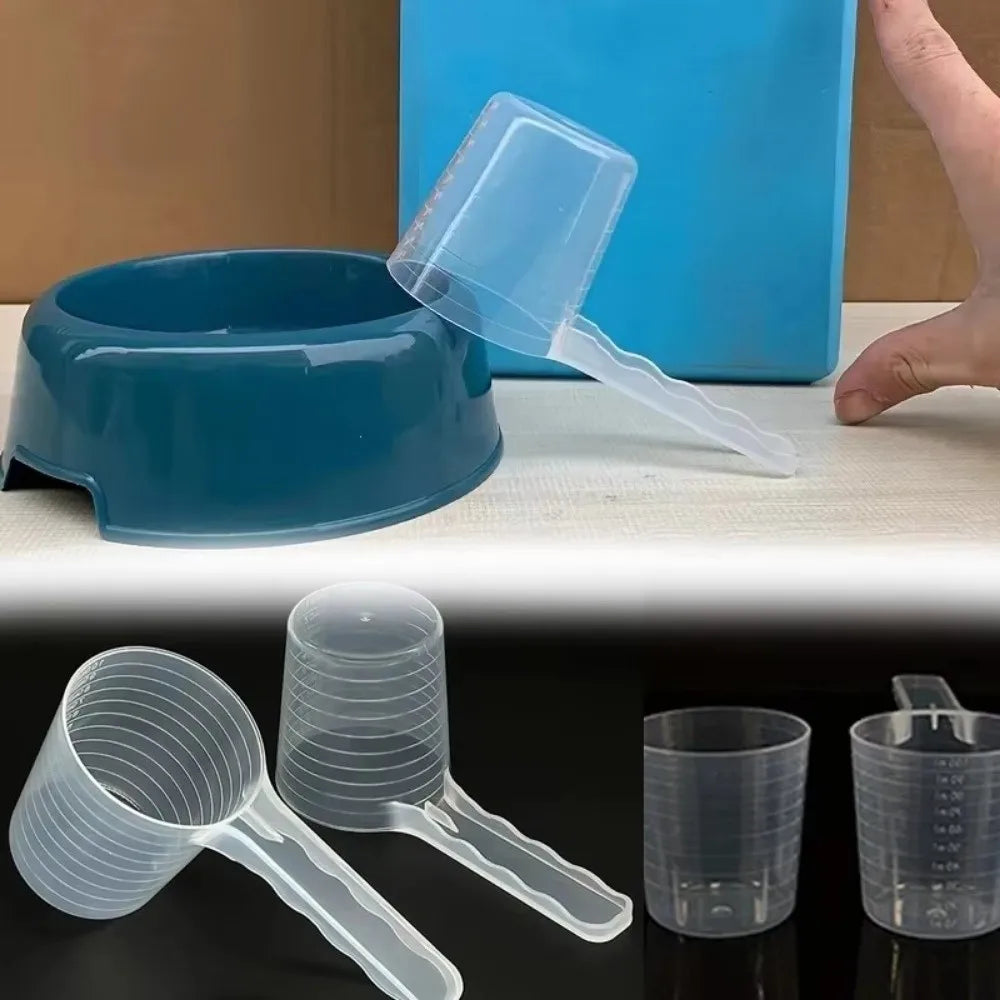 Pet Food Measuring Spoon – 100ml Long Handle Plastic Scoop