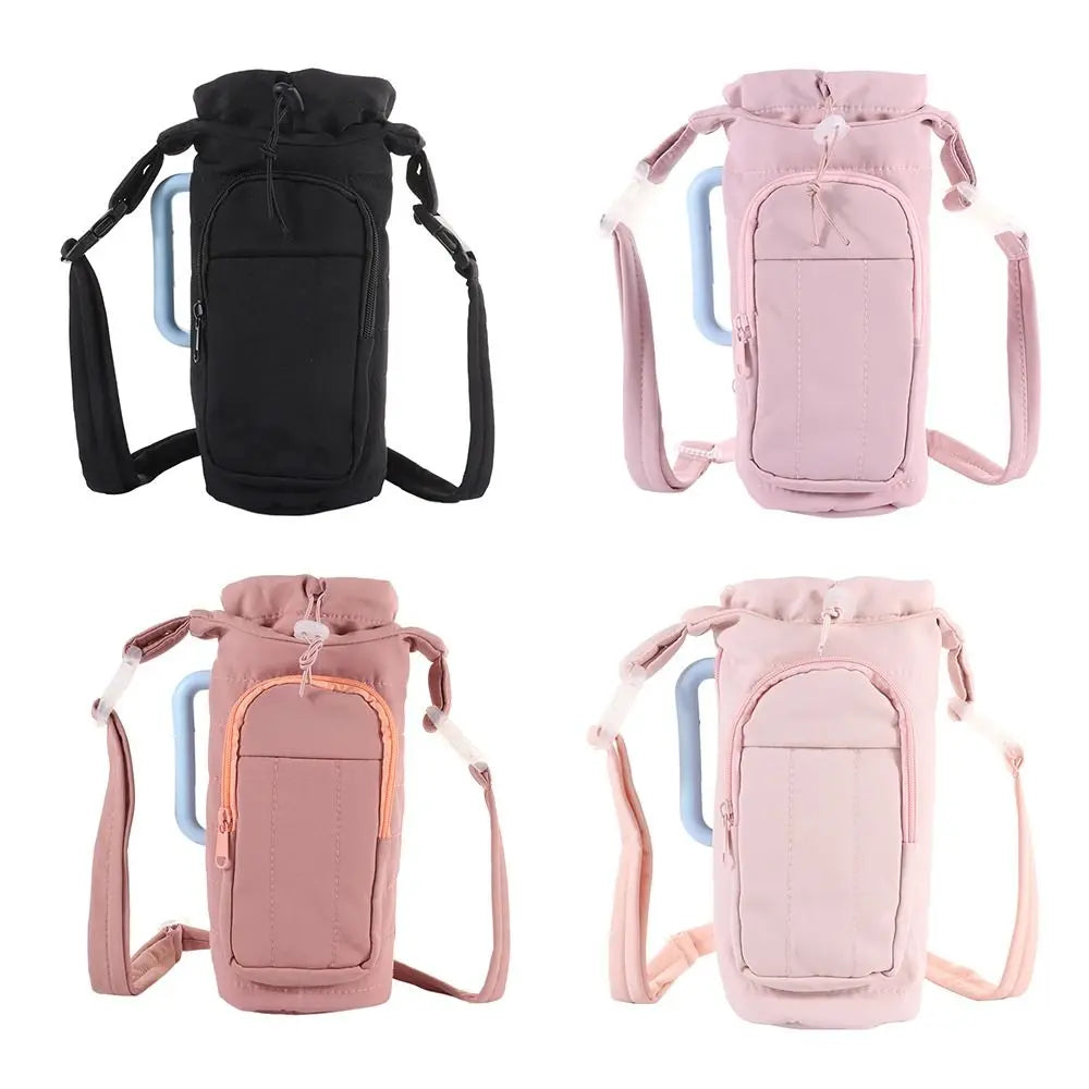 Water Bottle Holder Bag with Strap – Large Crossbody Carrier