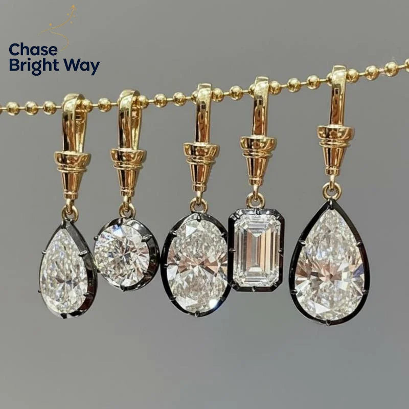 Women's Geometric Zircon Pendant Necklace | Gold Plated Chain