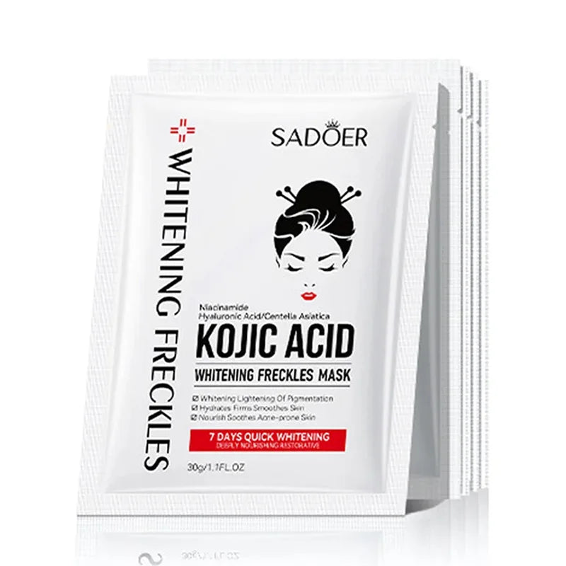 SADOER Kojic Acid Face Sheet Masks – Brightening & Hydrating 5pk
