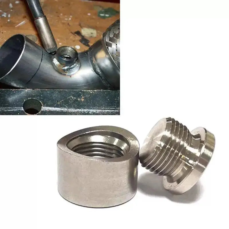 M18x1.5 Stainless Steel O2 Sensor Bung Weld Plug & Nut Kit