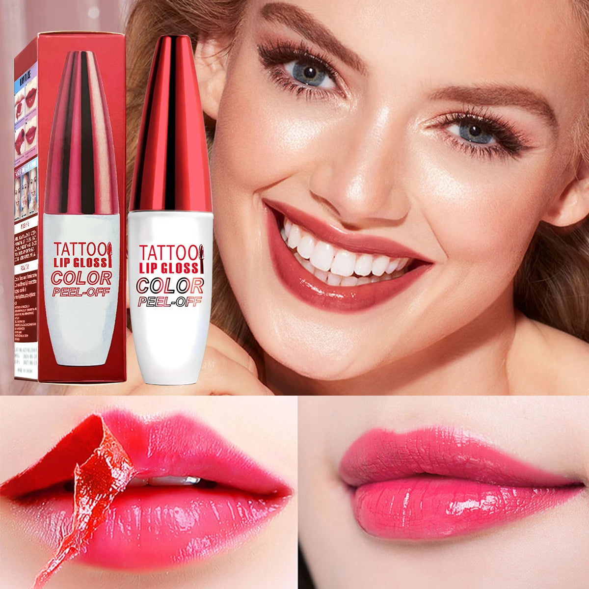 ZaiDoc Peel Off Lip Stain Set – 4 Colors Matte & Waterproof