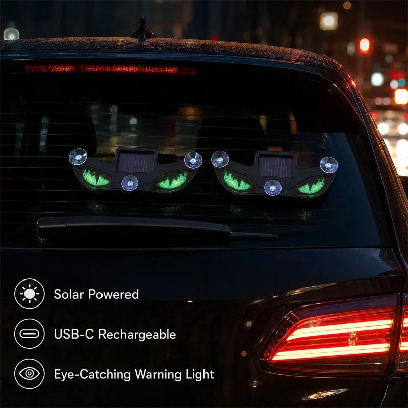 Solar Demon Eye Car Warning Light – Flashing LED Signal Lamp