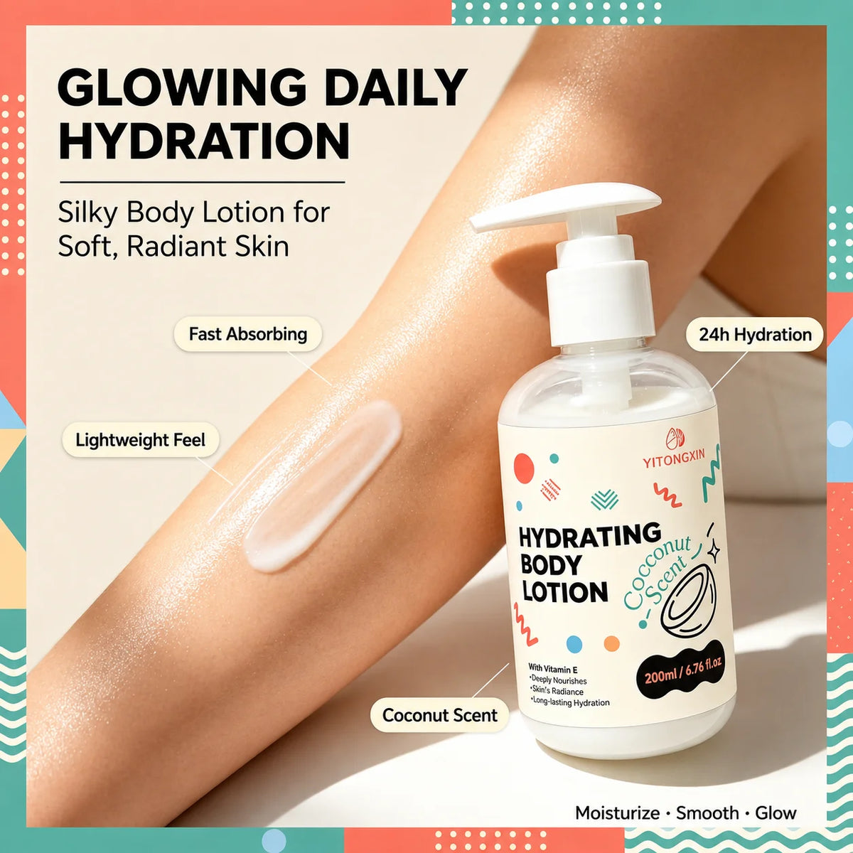Vitamin E Coconut Body Lotion – Daily Moisturizing Cream 200ml