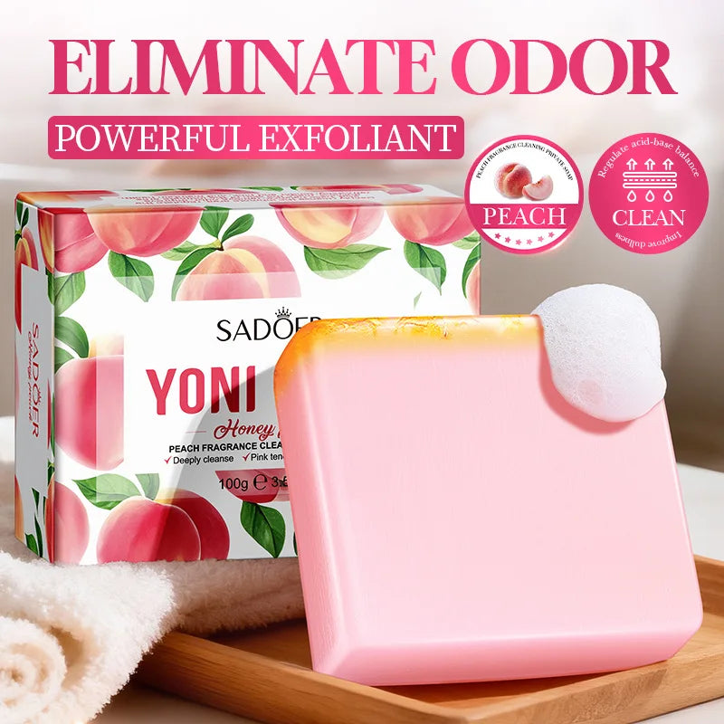 Peach Intimate Soap + Foaming Net – pH-Balanced Sensitive Skin