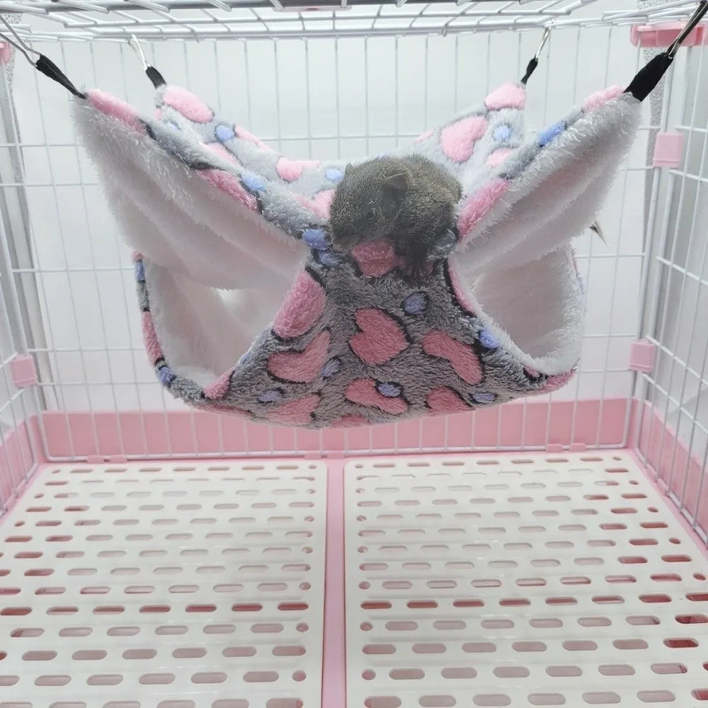 Hanging Pet Hammock – Double-Layer Fleece Nest for Small Animals
