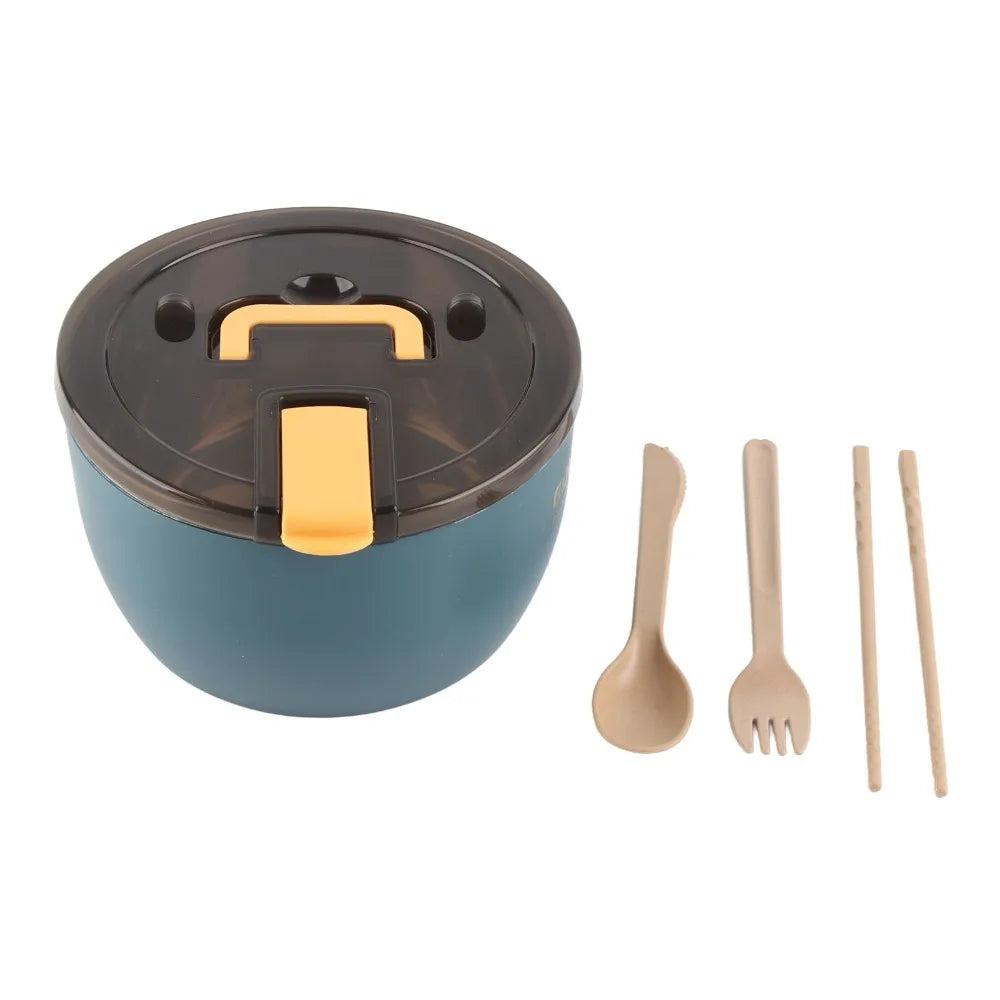 Stainless Steel Noodle Bowl 1300ml – Side Handle & Utensils