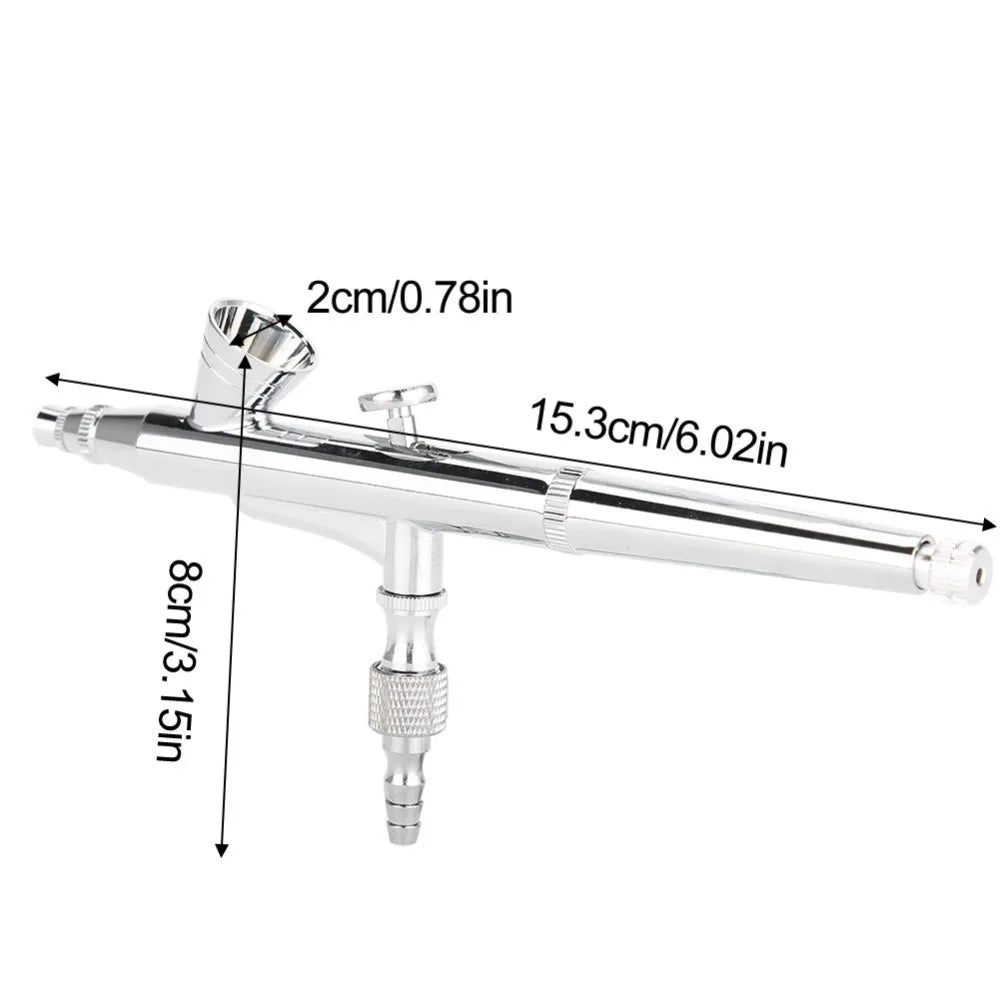 Dual-Action Gravity Feed Airbrush – 0.2mm Nozzle | Silver