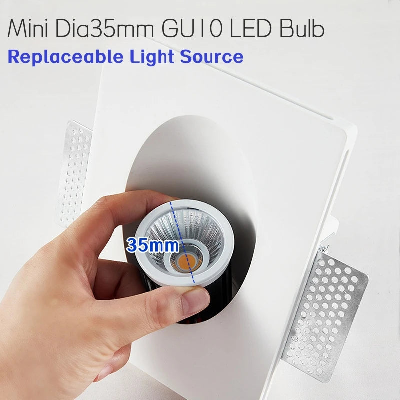 Recessed GU10 Gypsum LED Step Wall Lamp | Stair & Corridor
