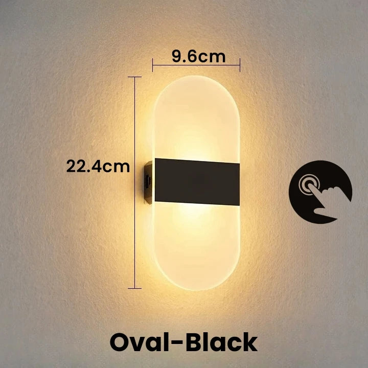 Touch Sensor LED Wall Sconce USB Rechargeable Wireless Night Light