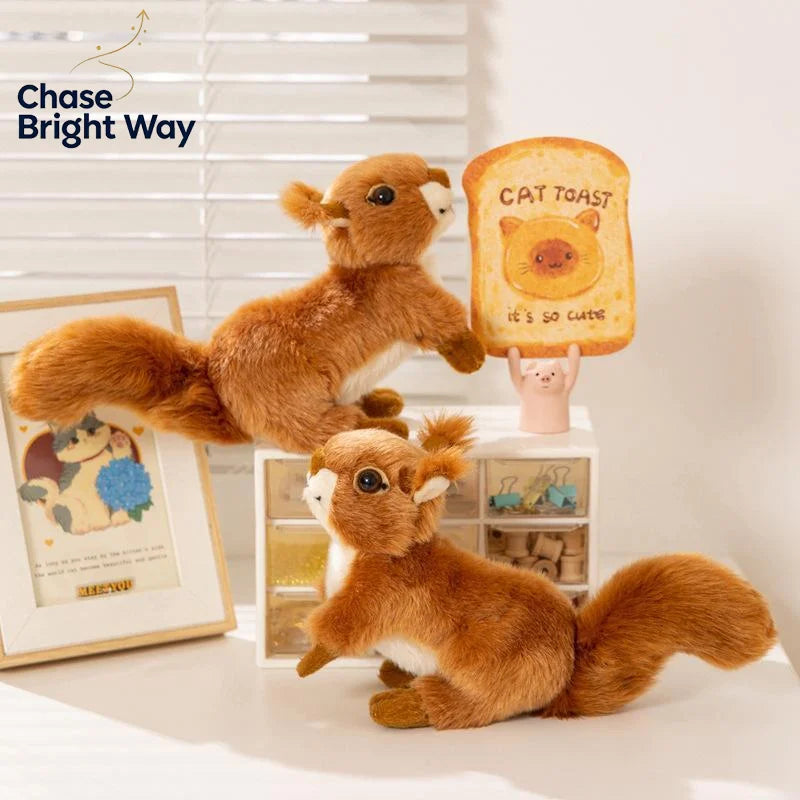 Realistic Squirrel Stuffed Plush Toy – Soft Animal Doll 16cm