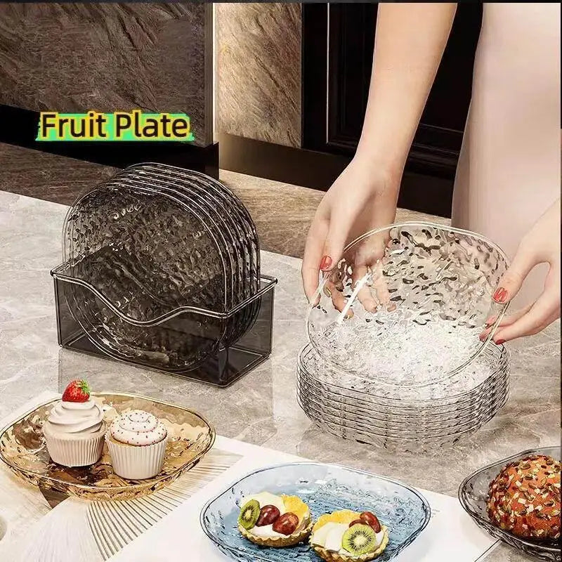 8-Piece Shell Shape Snack & Fruit Plate Set – Stackable Dishes