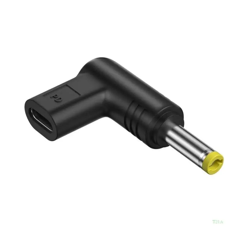 USB-C to DC Barrel Connector Adapter – 6 Tip Sizes, 90° Angled