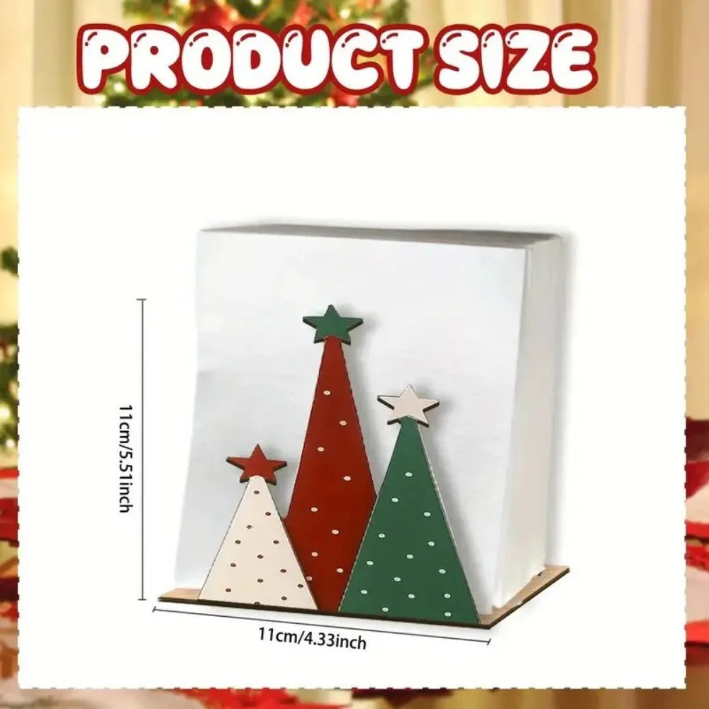 Wooden Christmas Tree Napkin Holder – Festive Tabletop Decor