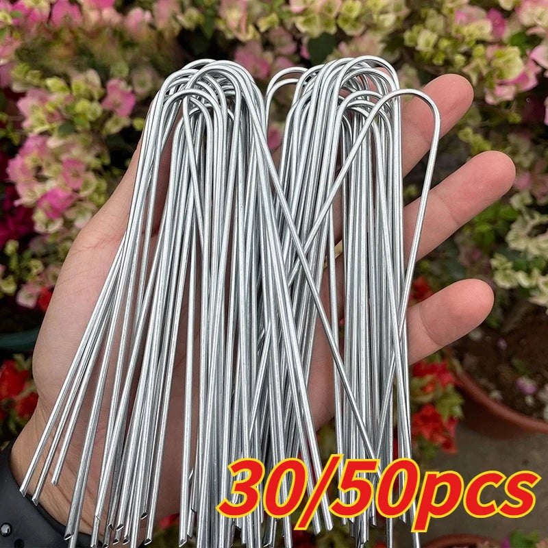 Galvanized U-Type Garden Stakes – Sod Pins & Landscape Clamps
