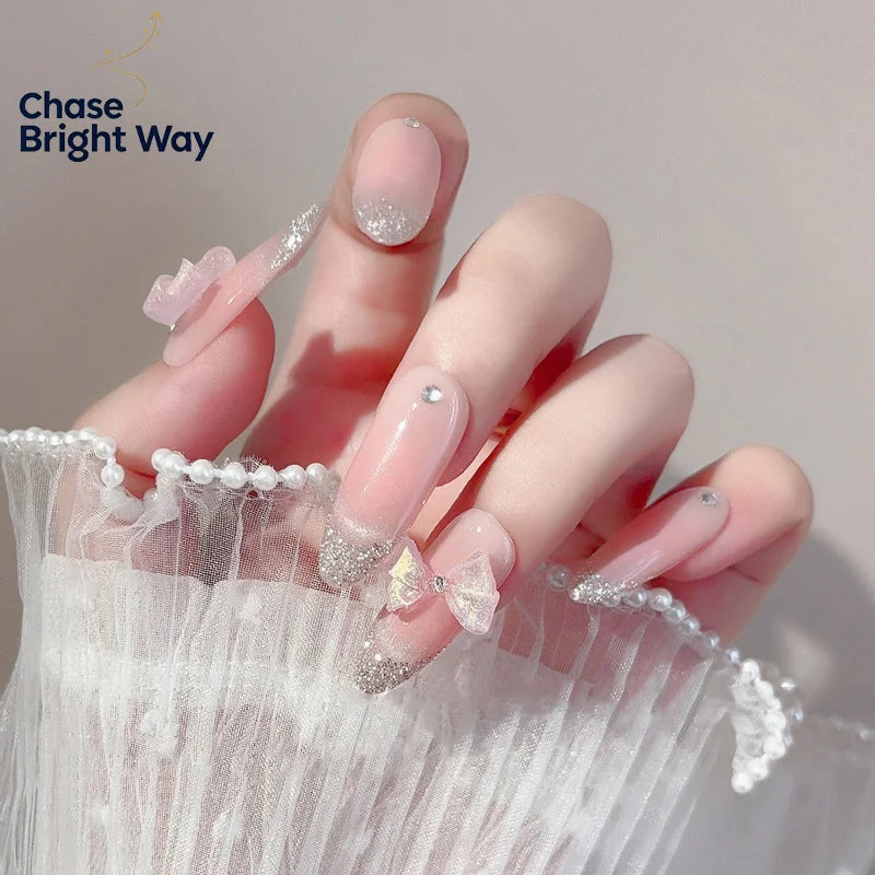 30-Pc Glitter Bow Resin Nail Art Charms – DIY 3D Decoration