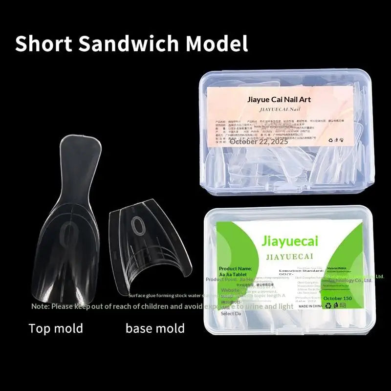 Sandwich Dual Nail Forms 60pcs – Oval Extension Top & Bottom Mold